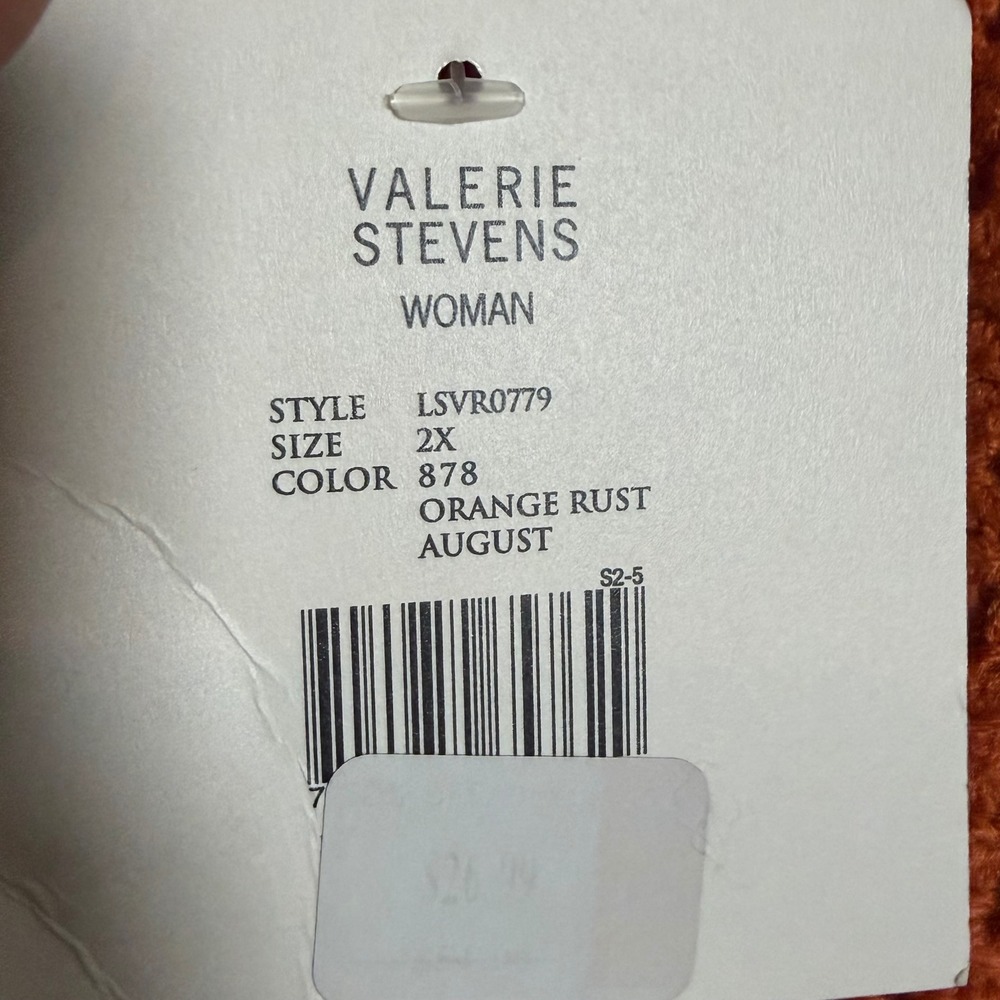 Valerie Stevens‎ Woman Orange Rust Open Front Knit Cardigan Sweater 2X - Picture 2 of 4